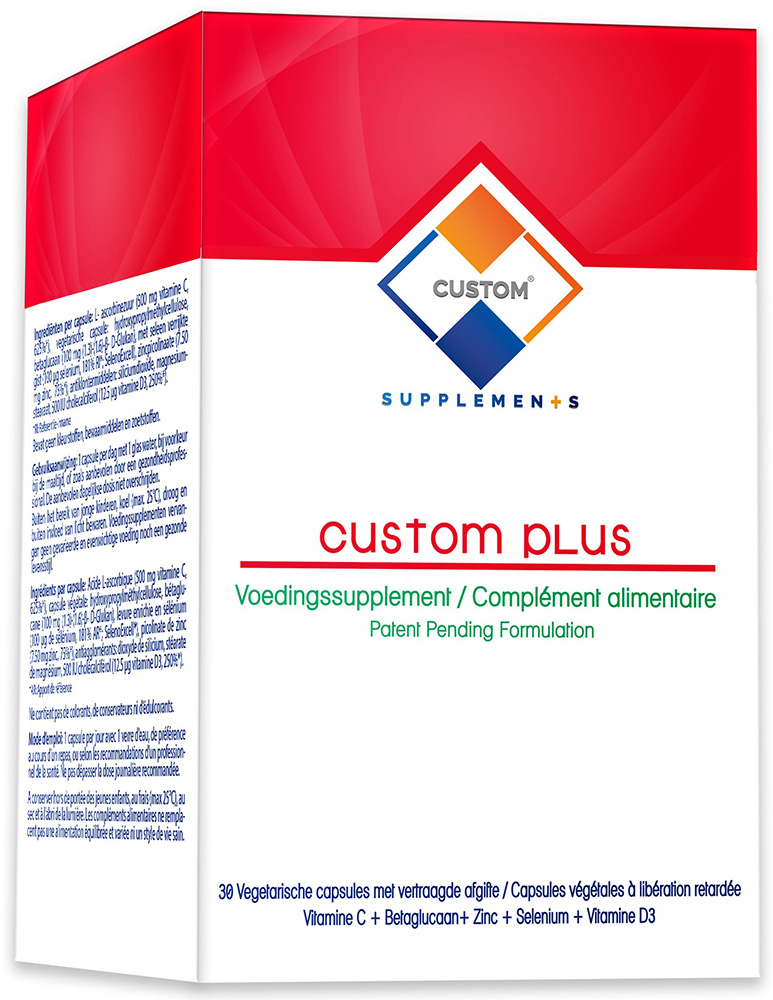 Custom Plus®
Vitamin C + Betaglukan + Çinko + Selenyum + Vitamin D3 Takviye Edici Gıda